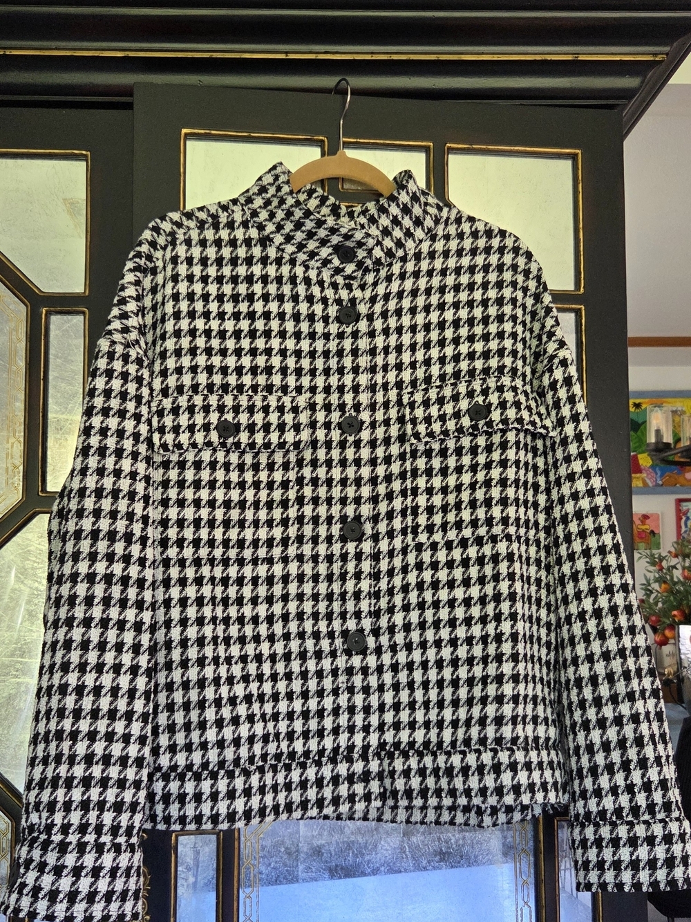 Sanctuary Black and White Houndstooth Jacket